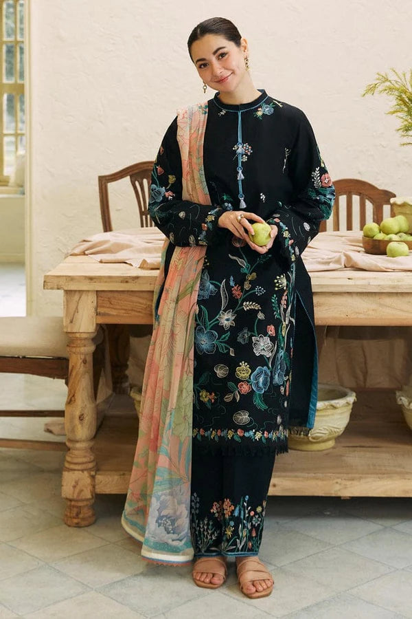 Unstitched Embroidered Lawn 3Pc Suit