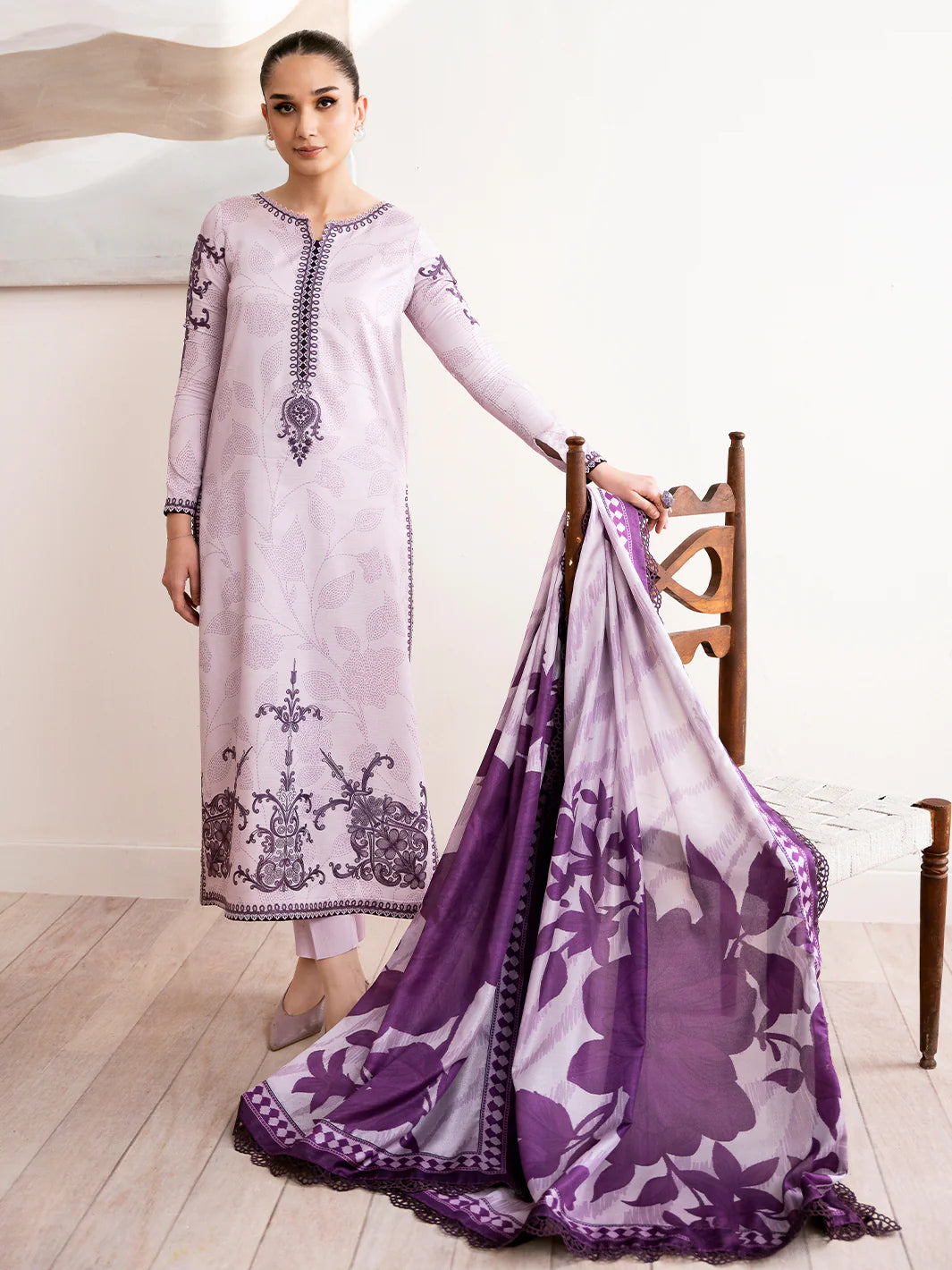 Unstitched Digital Printed Lawn 3Pc Suit
