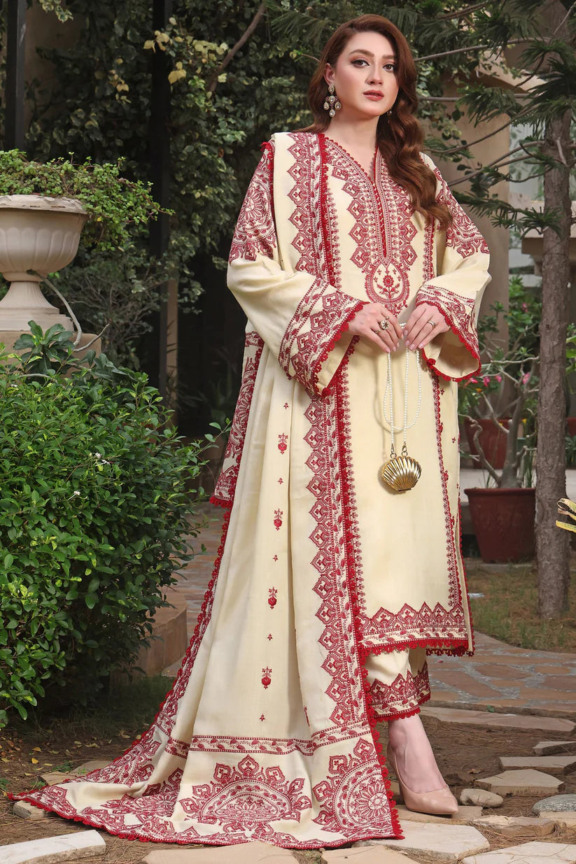 Unstitched Embroidered Winter 3Pc Suit