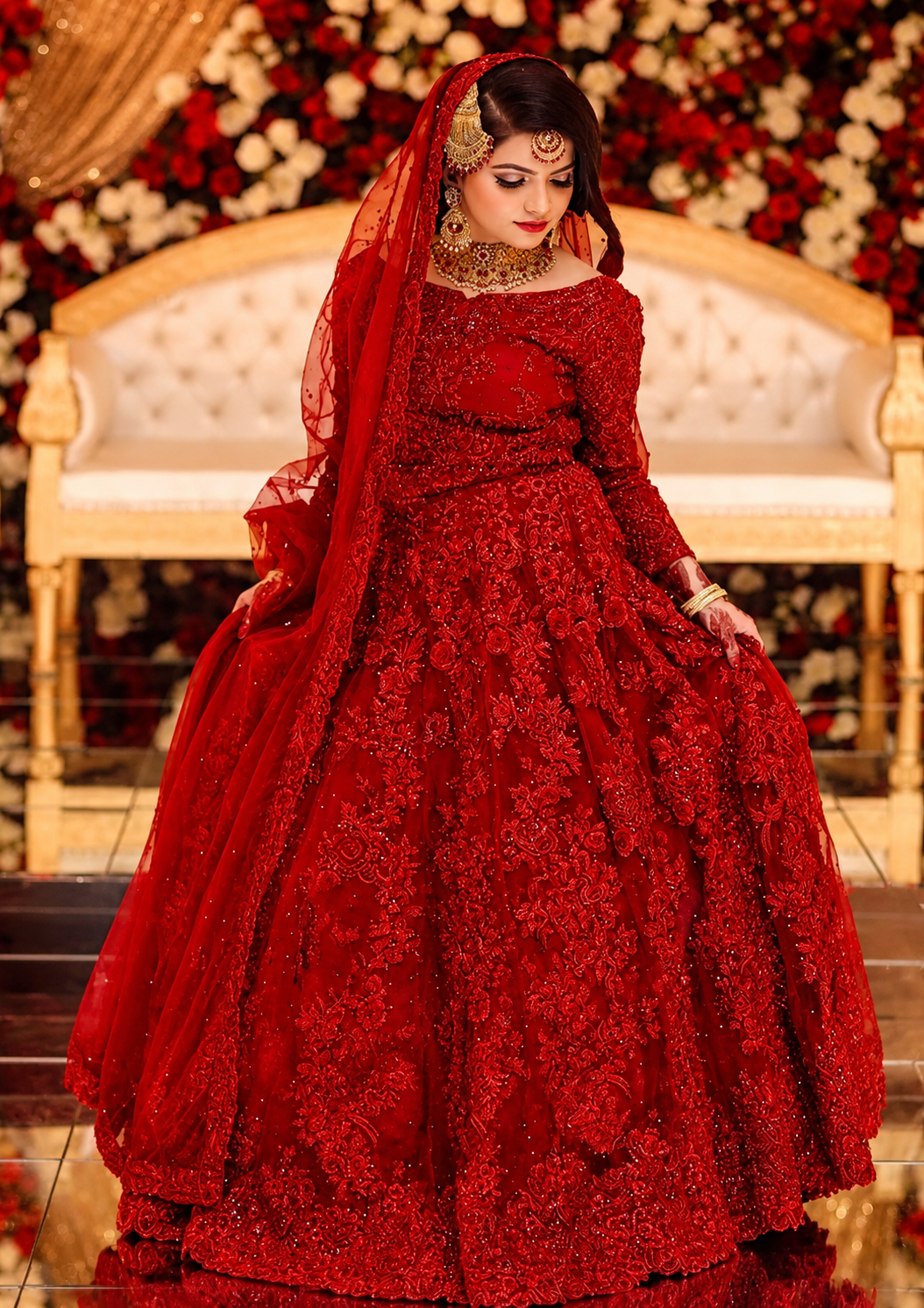 Maryum N Maria - Embroidered Net 3 Piece Maxi – Luxury Party Wear-AN0083