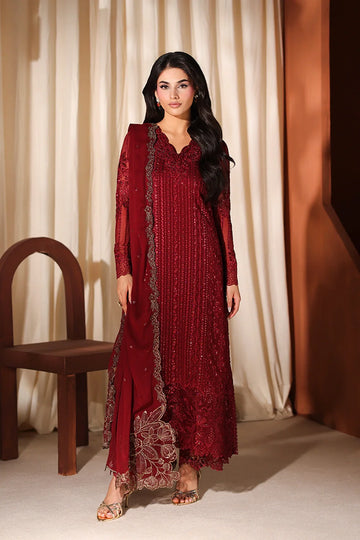 Azure - Embroidered Chiffon 3 Piece Suit – Luxury Chiffon Party Wear-AN053