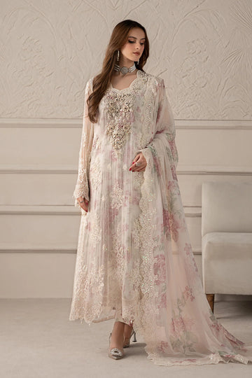 Maria B - Embroidered Chiffon 3 Piece – Luxury Chiffon Party Wear-AN0087