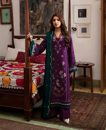 Republic Womens wear - Heavy Embroidered Pure Dhanak 3 Piece – Luxury Winter Wear 1006