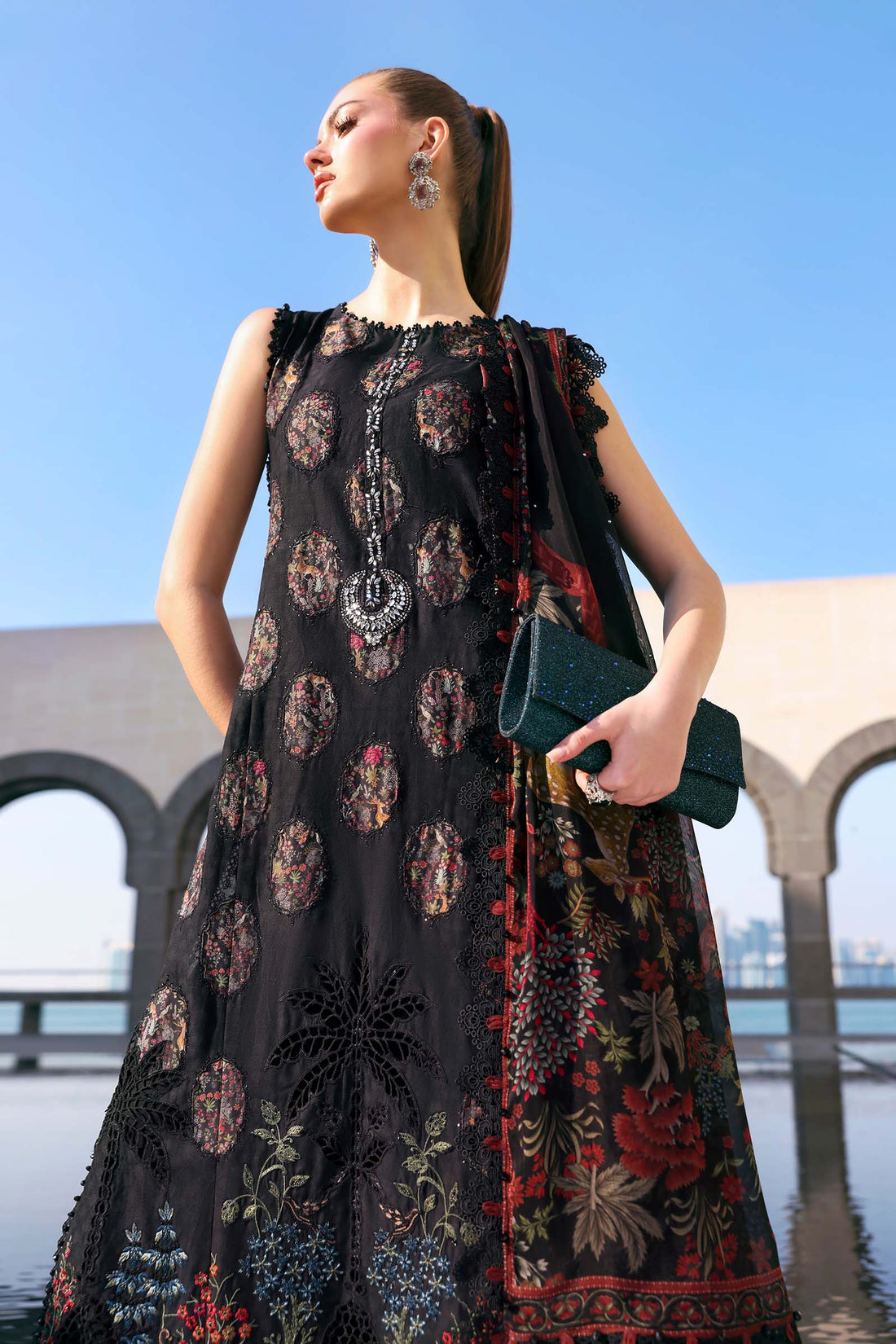 Unstitched Embroidered Lawn 3Pc Suit