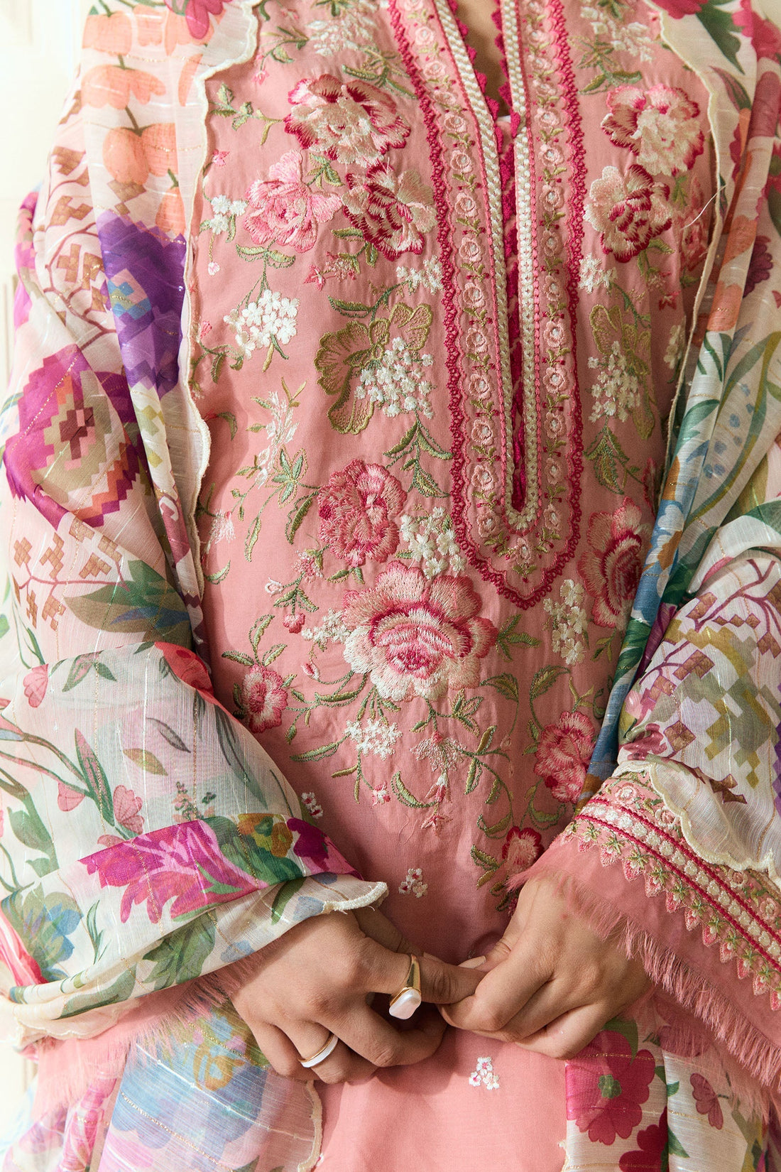 Unstitched Embroidered Winter 3Pc Suit