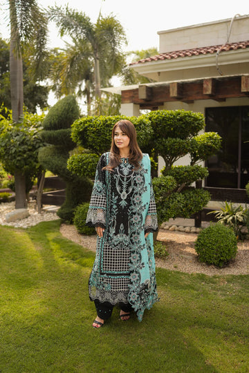 Aneela,s - Heavy Embroidered Dhanak 3 Piece – Luxury Winter Wear 1045