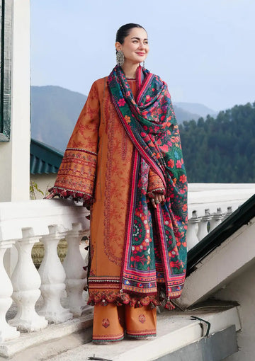 Unstitched Embroidered Winter 3Pc Suit