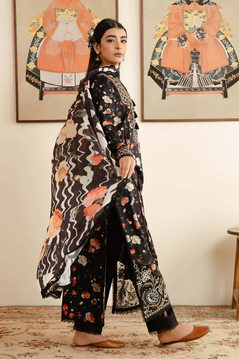 Unstitched Digital Printed Lawn 3Pc Suit