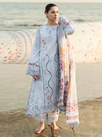 Unstitched Embroidered Lawn 3Pc Suit