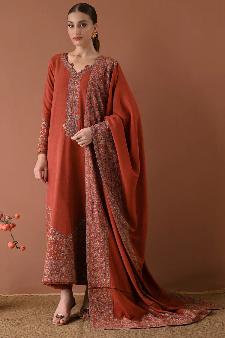 Unstitched Embroidered Winter 3Pc Suit