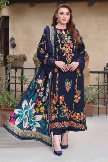 Unstitched Embroidered Winter 3Pc Suit