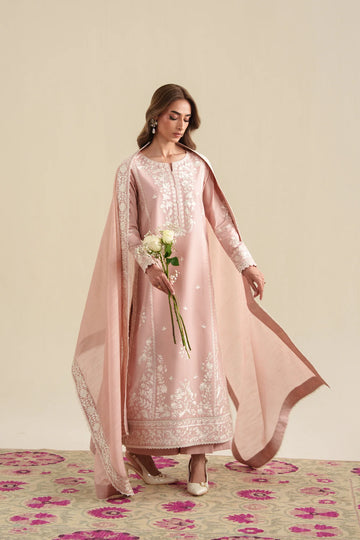 Zaib - Heavy Embroidered Dhanak 3 Piece – Luxury Winter Wear 1036