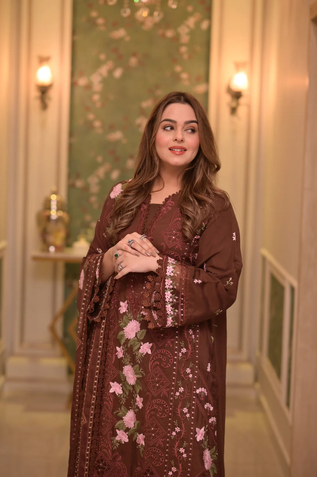 Unstitched Embroidered Lawn 3Pc Suit