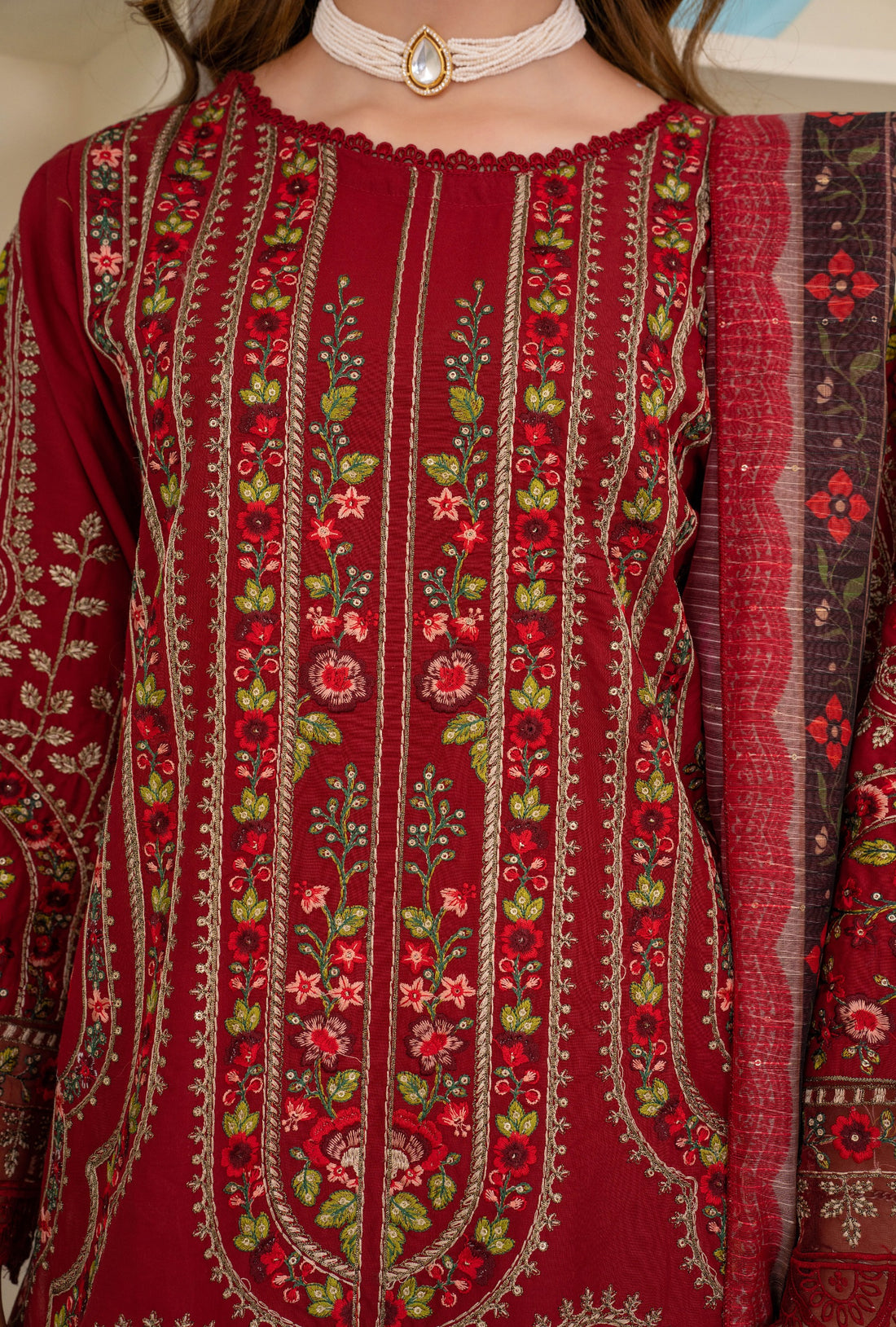 Embroidered Lawn Stitched 3-Piece Suit | Ready To Wear