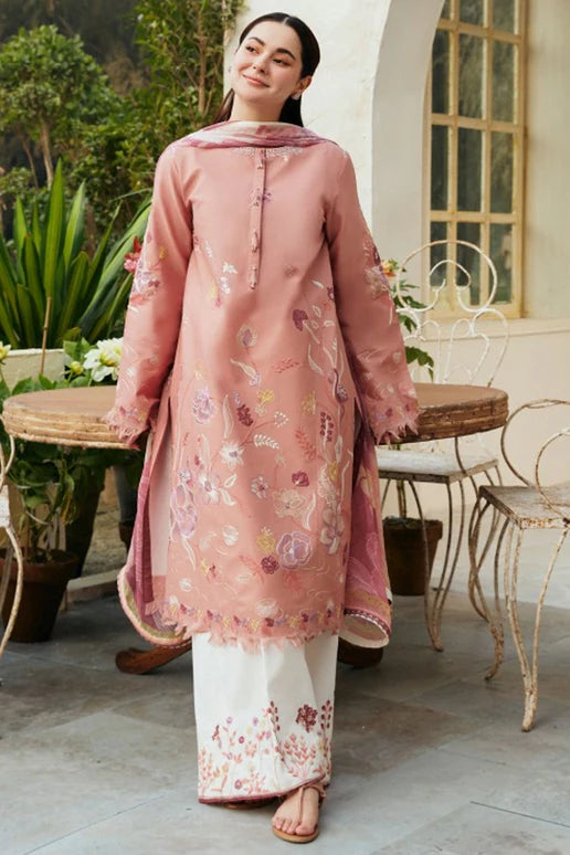 Unstitched Embroidered Lawn 3Pc Suit