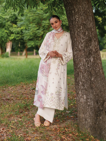 Unstitched Embroidered Lawn 3Pc Suit