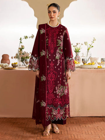 Mahnur - Heavy Embroidered Pure Dhanak 3 Piece – Luxury Winter Wear 1007