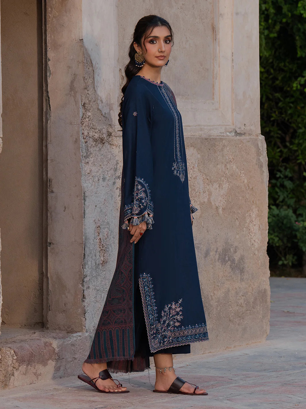 Unstitched Embroidered Lawn 3Pc Suit