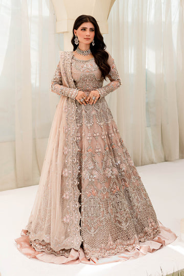 Maria B - Embroidered Net 3 Piece Frock – Luxury Party Wear-AN0086