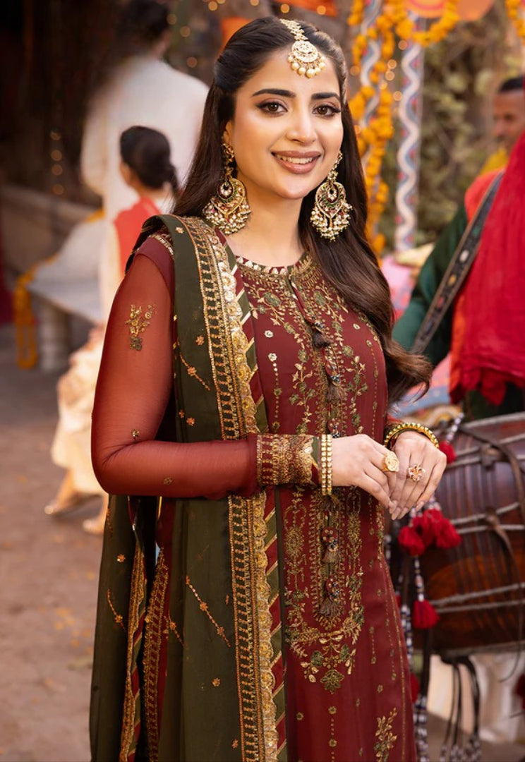 Embroidered Chiffon Unstitched 3 Piece