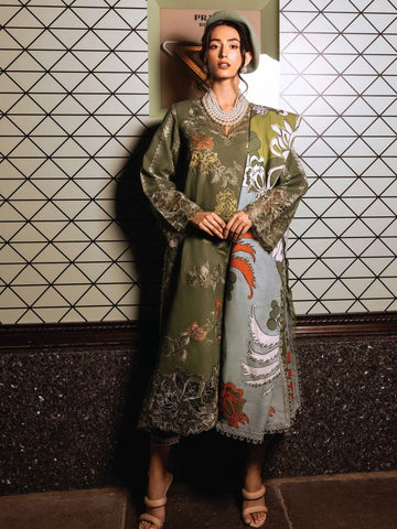 Unstitched Embroidered Winter 3Pc Suit