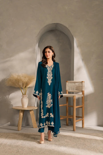 Unstitched Embroidered Lawn 3Pc Suit