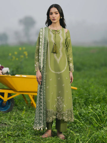 Unstitched Embroidered Lawn 3Pc Suit