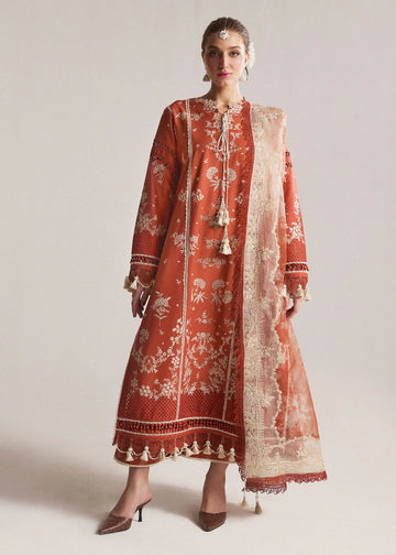 Unstitched Embroidered Lawn 3Pc Suit