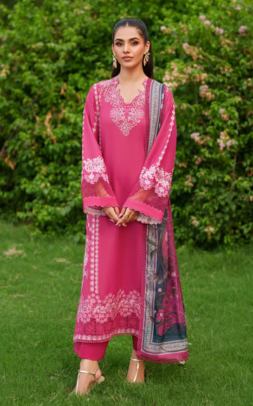 Unstitched Embroidered Lawn 3Pc Suit