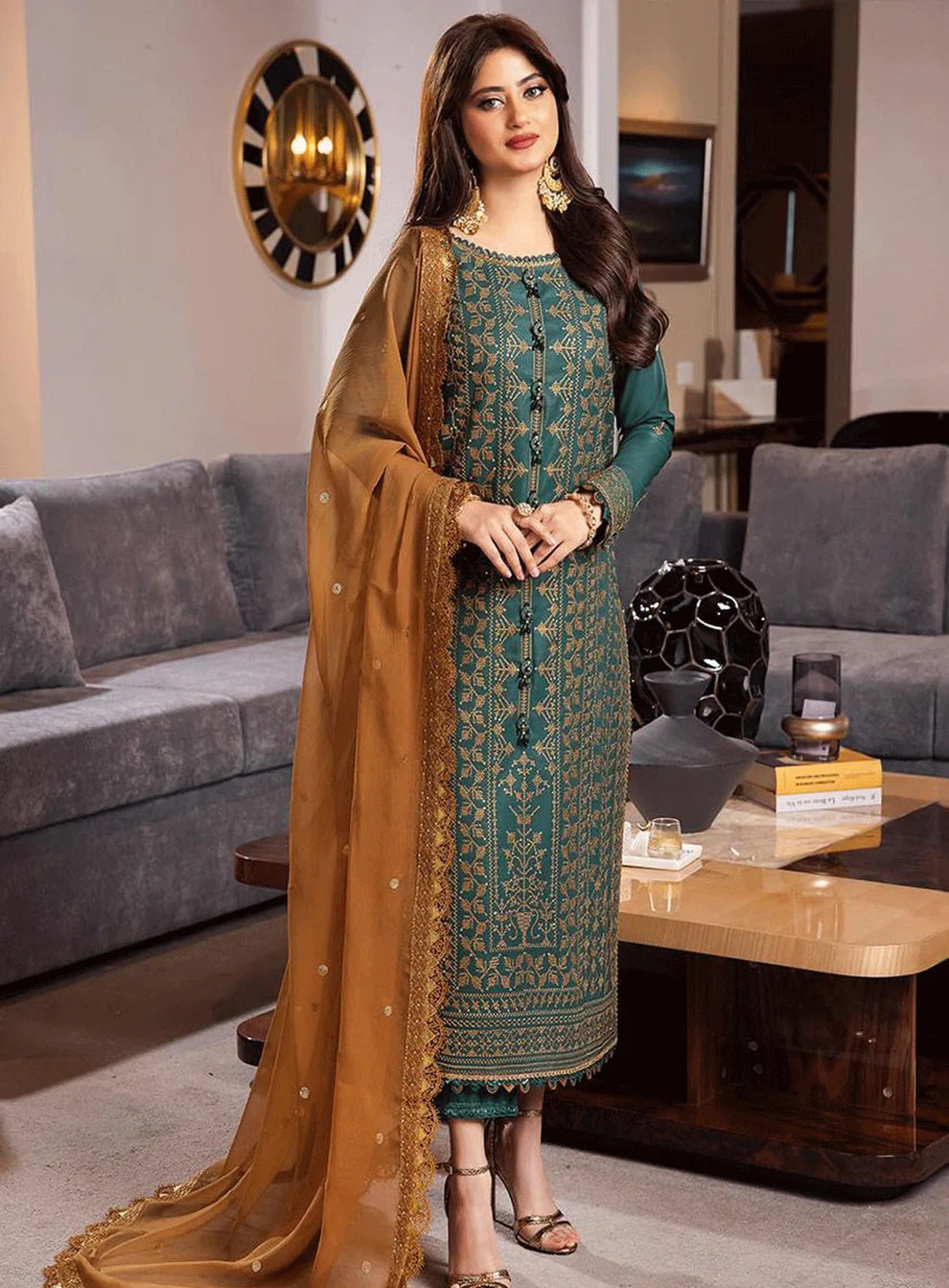 Unstitched Embroidered Lawn 3Pc Suit