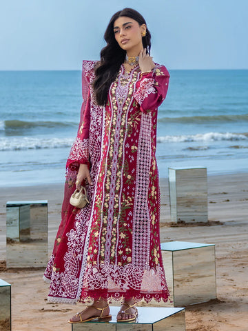 Unstitched Embroidered Lawn 3Pc Suit