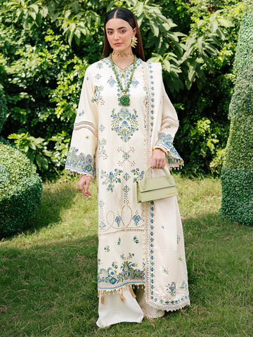 Mahnur - Heavy Embroidered Dhanak 3 Piece – Luxury Winter Wear 1020