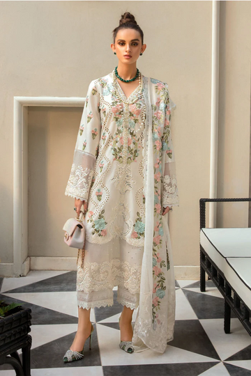 Unstitched Embroidered Lawn 3Pc Suit
