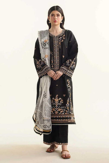 Unstitched Embroidered Lawn 3Pc Suit