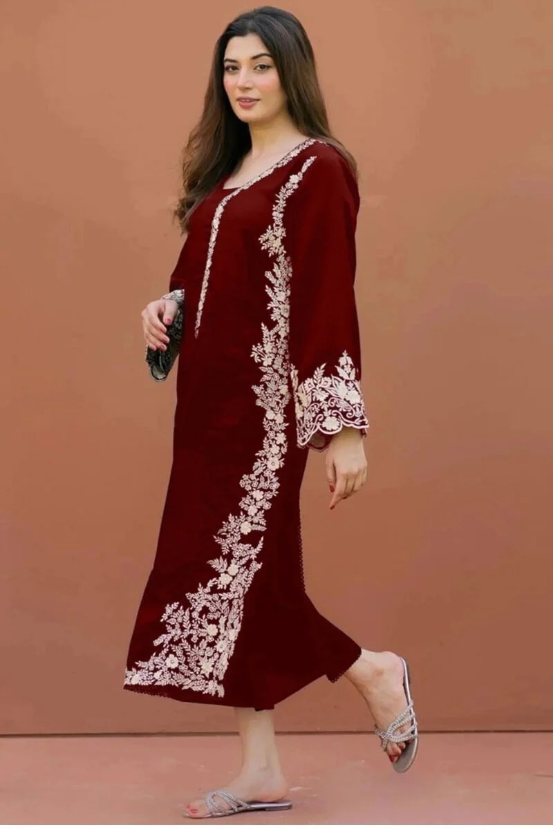 Unstitched Embroidered Lawn 2Pc Suit