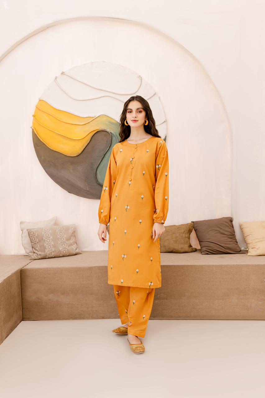 Unstitched Embroidered Lawn 2Pc Suit