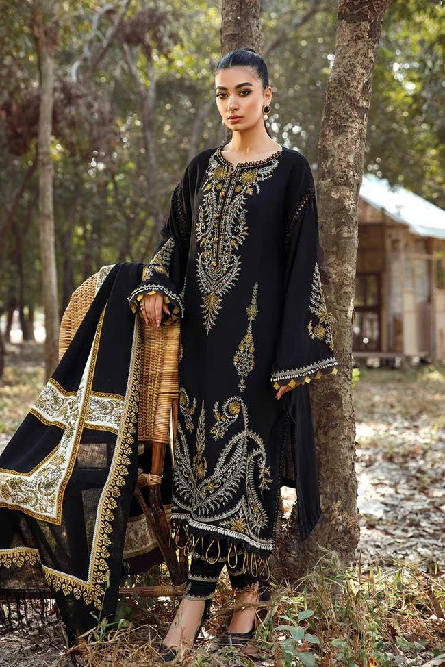 Unstitched Embroidered Winter 3Pc Suit