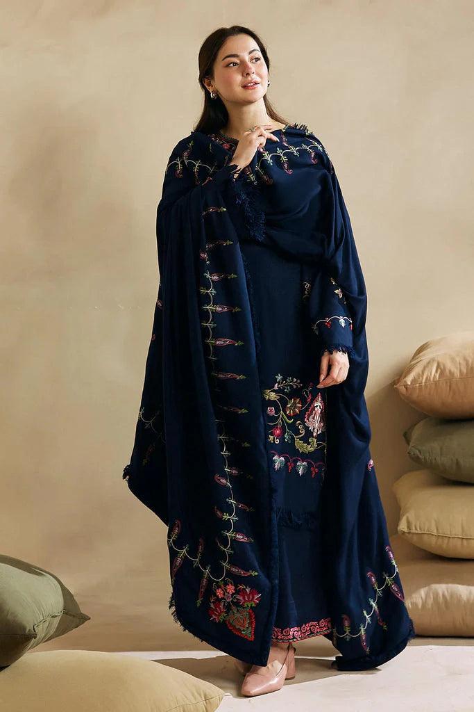 Unstitched Embroidered Winter 3Pc Suit