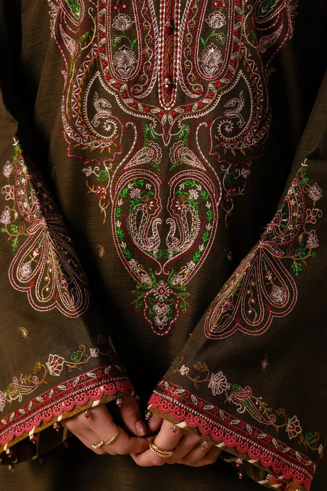 Unstitched Embroidered Winter 3Pc Suit