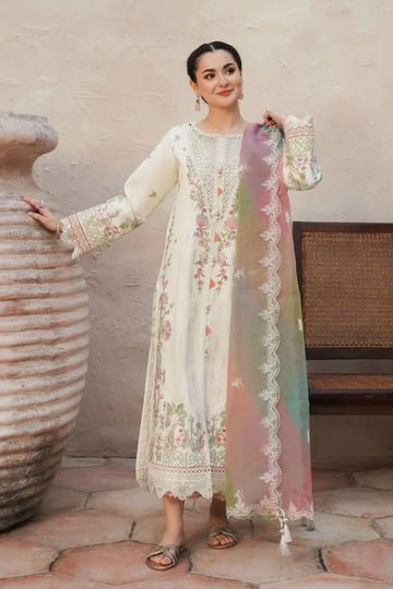 Unstitched Embroidered Lawn 3Pc Suit