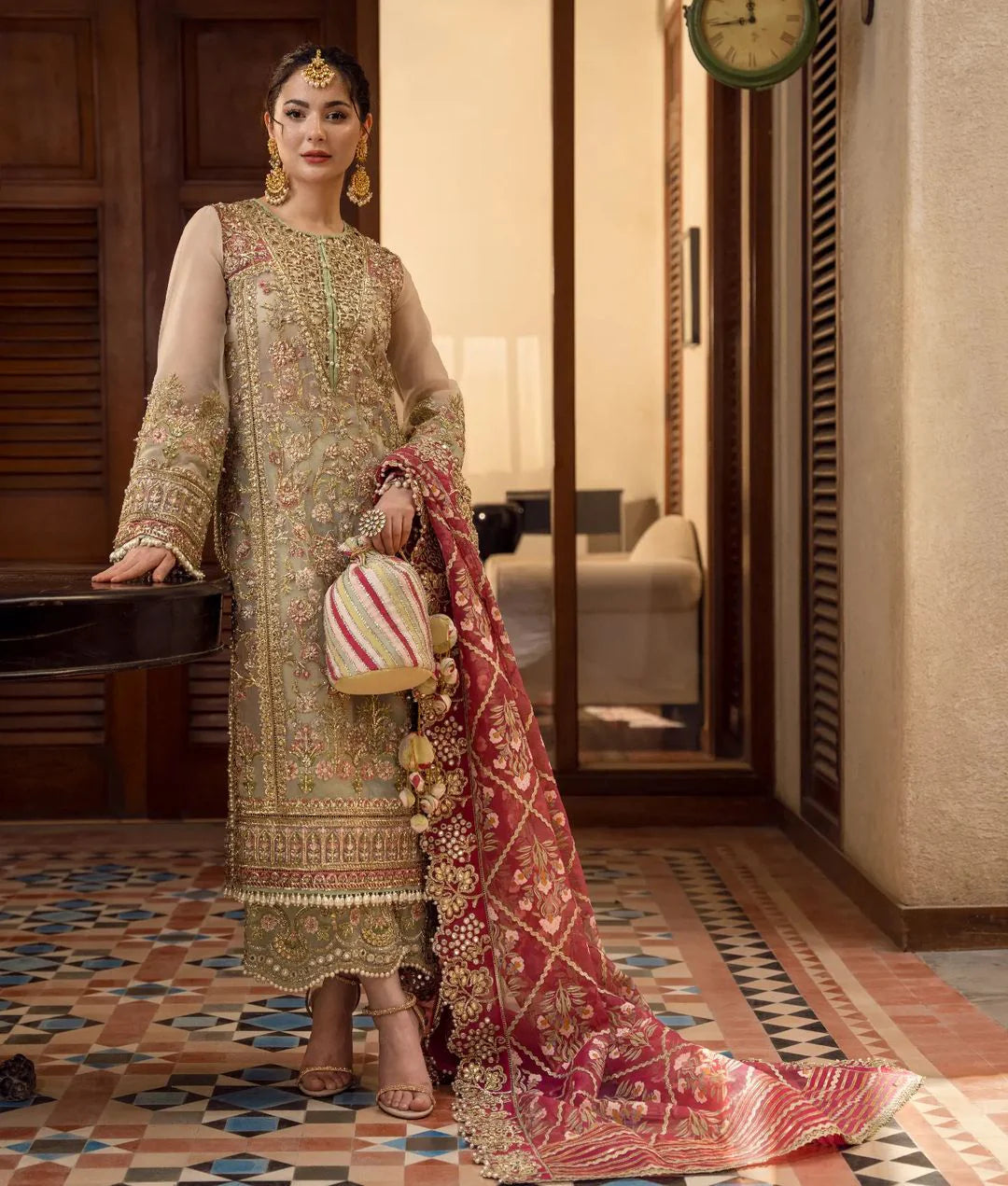 Embroidered Organza Unstitched 3 Piece