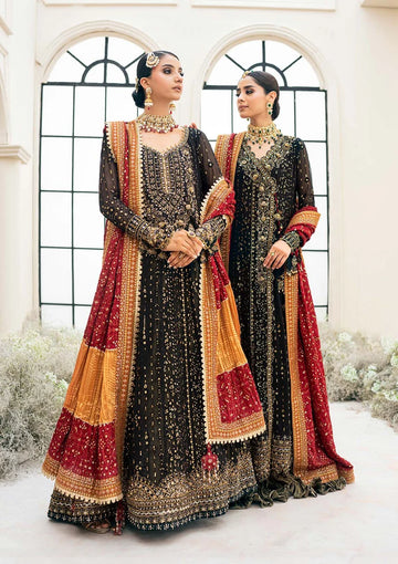 Aik Atelier - Embroidered Chiffon 3 Piece – Luxury Chiffon Party Wear-AN0081