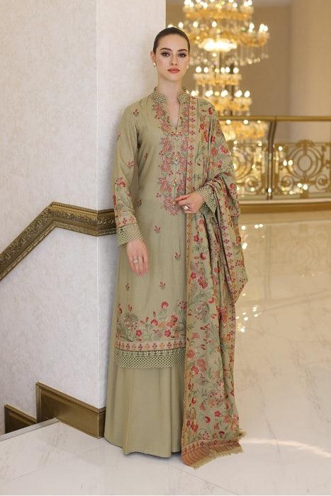 Unstitched Embroidered Winter 3Pc Suit