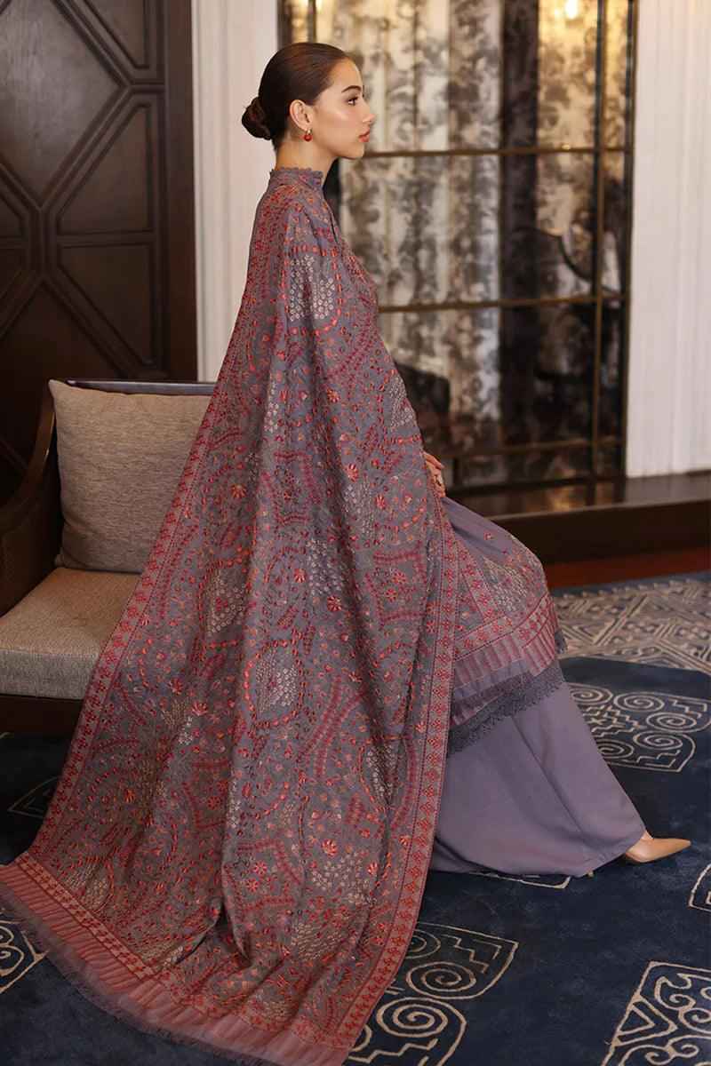 Unstitched Embroidered Winter 3Pc Suit