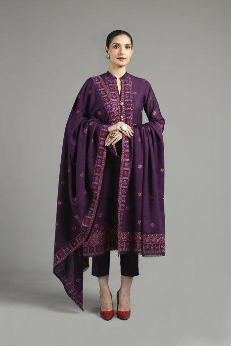 Unstitched Embroidered Winter 3Pc Suit