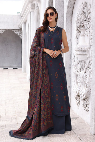 Bareeze - Heavy Embroidered Pure Dhanak 3 Piece – Luxury Winter Wear 1010