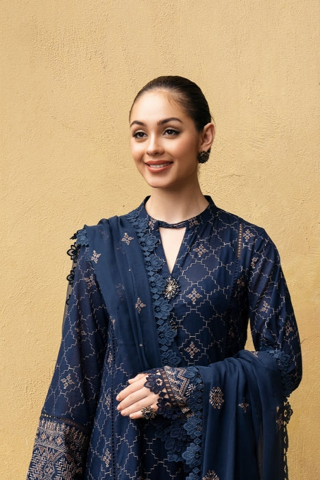 Unstitched Embroidered Lawn 3Pc Suit