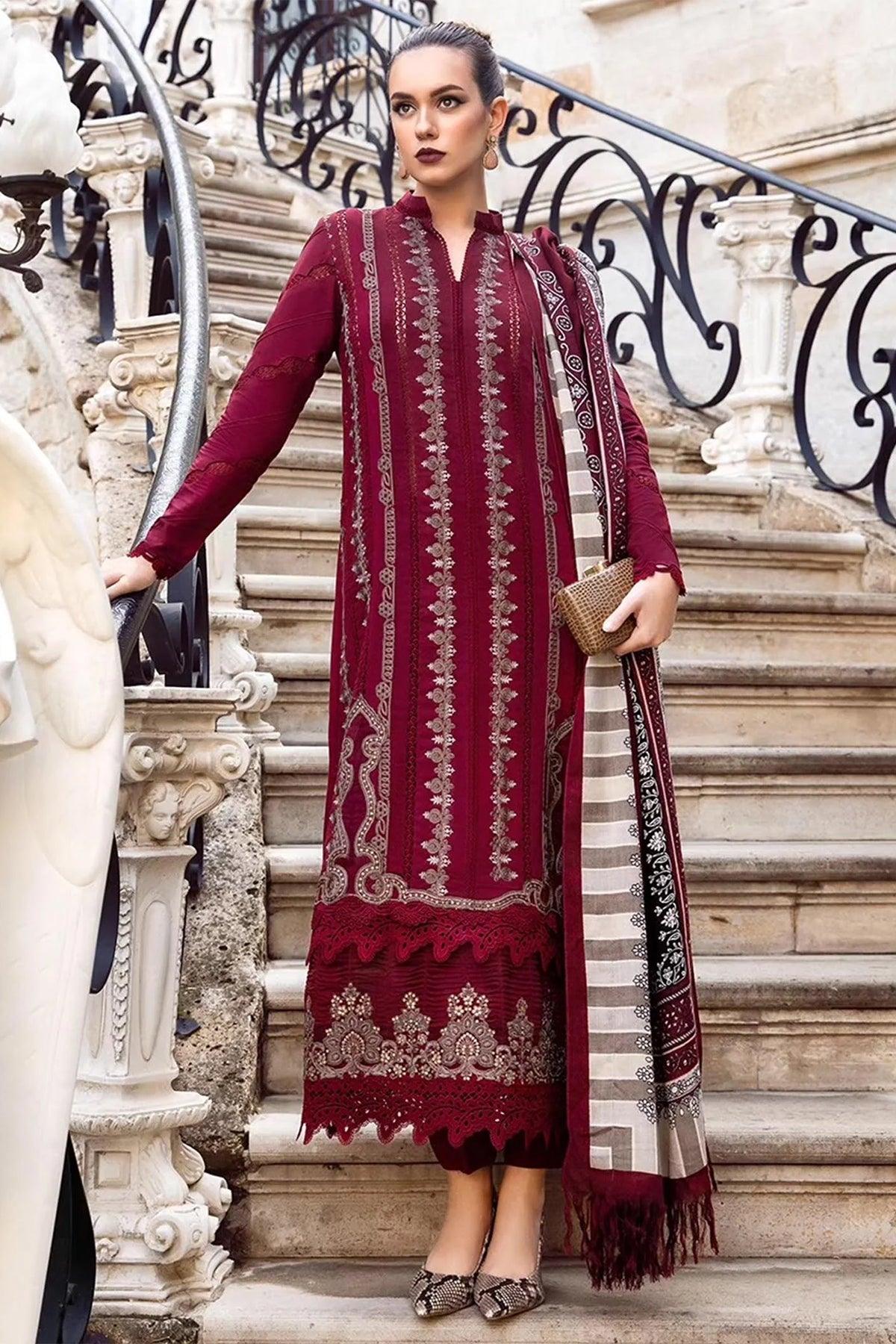 Unstitched Embroidered Winter 3Pc Suit