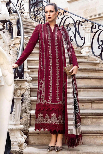Unstitched Embroidered Winter 3Pc Suit