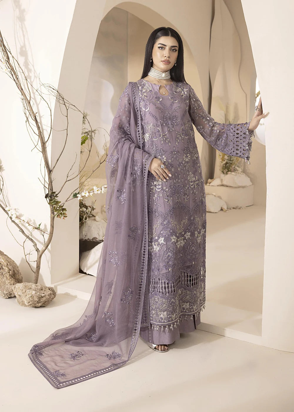 Embroidered Chiffon Unstitched 3 Piece - Luxury Collection